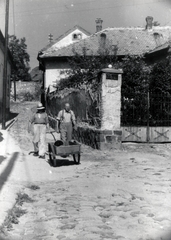 Magyarország, Szentendre, Gőzhajó utca a Rab Ráby tér irányába nézve., 1960, Korbuly család, kézikocsi, Fortepan #161477