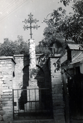 Magyarország, Szentendre, Dézsma tér (Dézsma utca - Ady Endre út sarok), Szőlősgazdák keresztje., 1954, Korbuly család, kereszt_jelkép, kettős kereszt, szőlő, Fortepan #161500