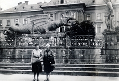 Ausztria, Klagenfurt, Neuer Platz, Lindwurmbrunnen (Sárkánykút)., 1931, Korda Judit, Fortepan #161776