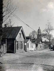 Ukrajna, Kijev, Lavrszka utca, szemben az ortodox Barlangkolostor (Pecserszka Lavra) Nagy Harangtornya., 1942, Kiss Endre, Fortepan #161983