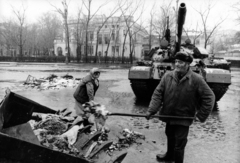 Románia, Bukarest, Piața George Enescu, jobbra a Strada C. A. Rosetti. Romániai forradalom., 1989, Nagy Z. László, román forradalom, rendszerváltás, Fortepan #162221