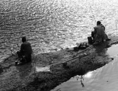 1957, Gara Andor, landing net, fishing, Fortepan #162571