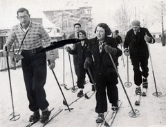 Poland, 1933, Lichtmann Tibor, skis, skiing, ski pole, plaid shirt, Fortepan #162807