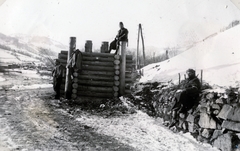 Romania,Transylvania, (ekkor Havasmező), munkaszolgálatosok egy úttorlasznál., 1940, Szántó István dr., labor service, Fortepan #162930