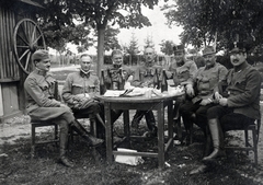 1918, Suzanne Lorant, tableau, table, boots, military, Fortepan #163714