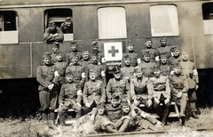 1940, Klein Magdolna, tableau, hospital-train, Hungarian soldier, Fortepan #163773