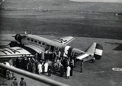 Hungary, Budaörs Airport, Budapest XI., az első menetrendszerű repülőgép indulása Erdélybe 1940. szeptember 27-én., 1940, Fadgyas Bence, Budapest, Fortepan #163876