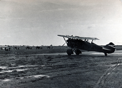 Hungary, Budaörs Airport, Budapest XI., a Magyar Királyi Honvéd Légierő Fiat Cr-32 típusú vadászrepülőgépei., 1938, Fadgyas Bence, Fiat-brand, Royal Hungarian Air Force, Budapest, Fortepan #163916