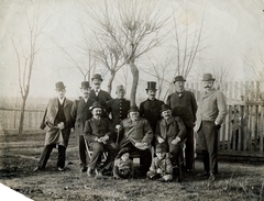 1911, Artkraft, tableau, men, bowler hat, Fortepan #164054