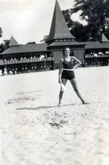 Magyarország, Margitsziget, Budapest, Palatinus Strandfürdő., 1936, Richl Ágnes, fürdőruha, strand, Fortepan #164171