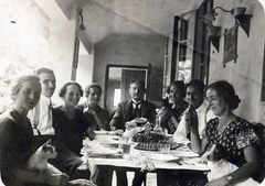 1928, Illés Zoltán, family, table, cat, place, Fortepan #164347