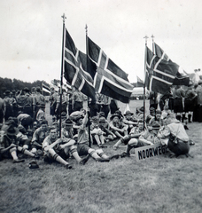 Hollandia, Vogelenzang, 5. Nemzetközi Cserkész Világtalálkozó (Jamboree). Norvég cserkészek csapata., 1937, Baráth Géza, Fortepan #164395