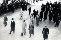 Magyarország, Mosonmagyaróvár, Magyaróvár (ekkor önálló, ma a város része), Fő utca, Habsburg–Tescheni Frigyes főherceg temetése 1937. január 5-én., 1937, Baráth Géza, Fortepan #164448