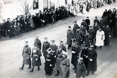 Magyarország, Mosonmagyaróvár, Magyaróvár (ekkor önálló, ma a város része), Fő utca, Habsburg–Tescheni Frigyes főherceg temetése 1937. január 5-én., 1937, Baráth Géza, Fortepan #164451