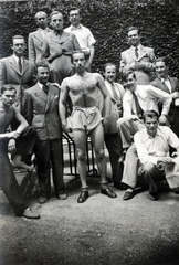 1939, Győri Zoltán, men, tableau, half-naked, strong, Fortepan #164479