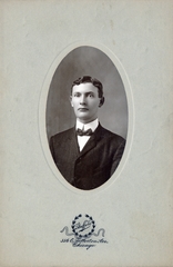 Portré Hercz Artúr építészről, a felvétel az Amerikai Egyesült Államok-ban, Chicago-ban készült., 1911, Földes, férfi, híres ember, csokornyakkendő, portré, kabinetfotó, Fortepan #164935