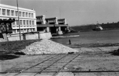 Hungary, Tiszalök, Vízerőmű., 1955, Handa család, power station, Fortepan #165190