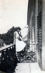 1932, Makk Judit, lady, balcony, Fortepan #165286