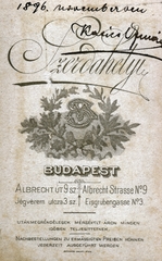 Magyarország, Budapest I., Hunyadi János (Albrecht) út 9., Jégverem utca 3., Szerdahelyi fényképész. A felvétel 1896-ban készült., 1900, Bősze Ádám, műterem, fényképész, hátlap, Budapest, Fortepan #170003