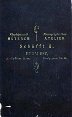 Magyarország, Budapest VI., Király utca 72., Schöfft Károly fényképészeti műterme., 1900, Bősze Ádám, műterem, fényképész, hátlap, Budapest, Fortepan #170012