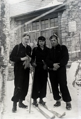 1936, Privát Fotó és Film Archívum-Höfler Tibor gyűjtemény, skis, three people, Fortepan #170412