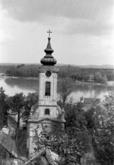 Magyarország, Szentendre, Preobrazsenszka templom a Szamár hegyről nézve., 1960, Lőrinczi Ákos, templomtorony, Fortepan #170552