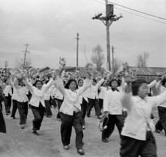 Democratic People's Republic of Korea, 1956, Lőrinczi Ákos, youth, photo aspect ratio: square, women, Fortepan #170580