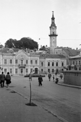 Magyarország, Veszprém, Óváros (Vöröshadsereg) tér, Tűztorony., 1955, Sattler Katalin, látkép, Fortepan #171136