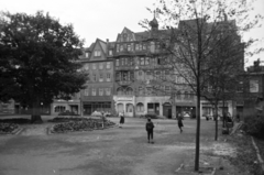 Németország, Jéna, Eichplatz., 1957, Sattler Katalin, NDK, bérház, tér, Fortepan #171187