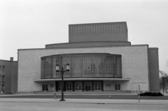 Németország, Berlin, Nyugat-Berlin, Bismarckstrasse, Schiller Theater., 1957, Sattler Katalin, Nyugat-Berlin, középület, színház, modern építészet, Fortepan #171216