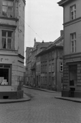 Németország, Stralsund, Külsptrasse az Alter Markt felől nézve., 1957, Sattler Katalin, NDK, útkereszteződés, Fortepan #171237