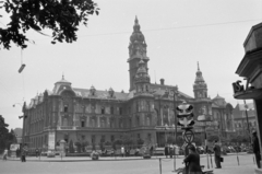 Hungary, Győr, Városháza., 1958, Sattler Katalin, public building, signal, Fortepan #171292