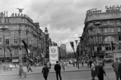 Németország, Frankfurt am Main, szemben a Kaiserstrasse, a Főpályaudvar felől nézve., 1959, Sattler Katalin, NSZK, Fortepan #171303