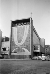 Németország, Duisburg, König-Heinrich-Platz, Liebfrauenkirche., 1959, Sattler Katalin, NSZK, Fortepan #171361