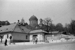 Magyarország, Esztergom, Bajcsy-Zsilinszky út (11-es főút), fenn a Bazilika., 1960, Sattler Katalin, építőanyag, Fortepan #171452