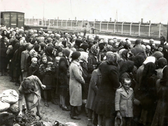 Poland, Oświęcim, az auschwitz–birkenaui koncentrációs tábor., 1944, Lili Jacob, holocaust, judaism, antisemitism, concentration camp, Holocaust train, Fortepan #172014