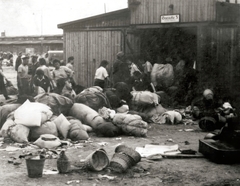 Lengyelország, Oświęcim, az auschwitz–birkenaui koncentrációs tábor., 1944, Lili Jacob, holokauszt, antiszemitizmus, koncentrációs tábor, Fortepan #172167