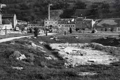 Magyarország, Tabán, Budapest I., az 1934-35. évi ásatások alkalmával felszínre került romok a Szarvas (Szebeny Antal) térnél, szemben a Rác fürdő., 1940, Ormos Imre Alapítvány, Ormos Imre, Budapest, Fortepan #173359