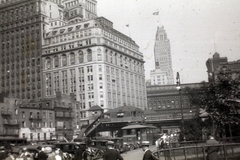 Amerikai Egyesült Államok, New York, a Battery Park a Bowling Green és a Broadway eleje felé nézve, balra a Greenwich Street torkolata., 1929, Aszódi Zoltán, Fortepan #173997