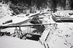 Ukrajna,Kárpátalja, Hoverla, duzzasztógát a Máramarosi-havasokban., 1939, Aszódi Zoltán, Fortepan #174115