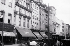 Amerikai Egyesült Államok, Pennsylvania állam, Philadelphia, Chestnut Street, a 8. utca felől a 7. utca felé nézve, szemben a Greens Hotel., 1929, Aszódi Zoltán, Fortepan #174179