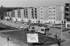 Magyarország, Óbuda, Budapest III., Pók utcai (Római úti) lakótelep, Torma Károly (Fiedler Rezső) utca a gyalogos felüljáróról nézve., 1985, Péterffy István, Budapest, Fortepan #174559