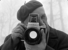 1958, Szabó Gábor, photography, beret, camera, Fortepan #174857