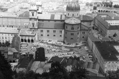 Ausztria, Salzburg, kilátás Hohensalzburg várából, előtérben a Kapitelplatz és a Dóm., 1968, Chuckyeager tumblr, Fortepan #175500