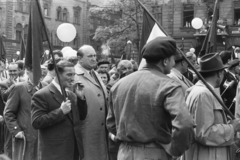 Magyarország, Budapest XIV.,Budapest VII., Dózsa György út, május 1-i felvonulók, háttérben az István utca torkolata., 1961, Chuckyeager tumblr, Budapest, Fortepan #175769