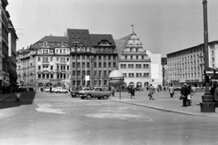 Németország, Lipcse, Markt, szemben a Hainstrasse és a Katharinenstrasse., 1966, Chuckyeager tumblr, NDK, Fortepan #176120