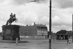 Németország, Drezda, Neustädter Markt, Erős Ágost szász választófejedelem (August von Sachsen v. August der Starke) lovasszobra., 1962, Chuckyeager tumblr, NDK, Fortepan #176129