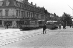 Németország, Drezda, Weisser Hirsch városrész, a Bautzner Landstrasse (később B6-os út) a Luboldtstrasse saroktól a Plattleite torkolata felé., 1962, Chuckyeager tumblr, NDK, Fortepan #176132