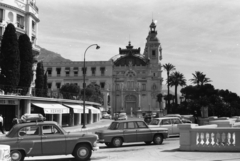 Monaco, Monte-Carlo, Avenue de Monte-Carlo, szemben a Casino épülete, balra a Hotel de Paris., 1963, Chuckyeager tumblr, Fortepan #176563