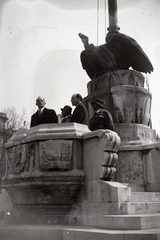 Magyarország, Budapest V., Szabadság tér, Ereklyés Országzászló talapzata., 1936, Bojár Sándor, Turul-szobor, Frontharcos Szövetség, Budapest, Fortepan #177198